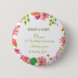 Religiösa 35e Bröllop-årsdagen Knapp