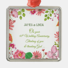 Religiösa 40:e årsdagen Bröllop Julgransprydnad Metall