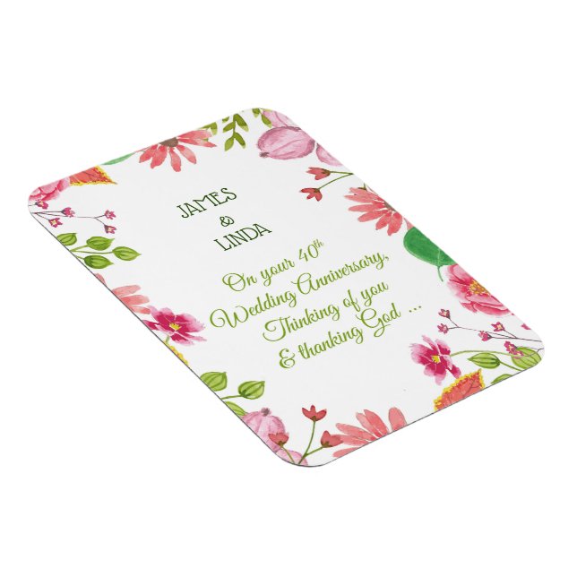 Religiösa 40:e årsdagen Bröllop Magnet (Högersidan)