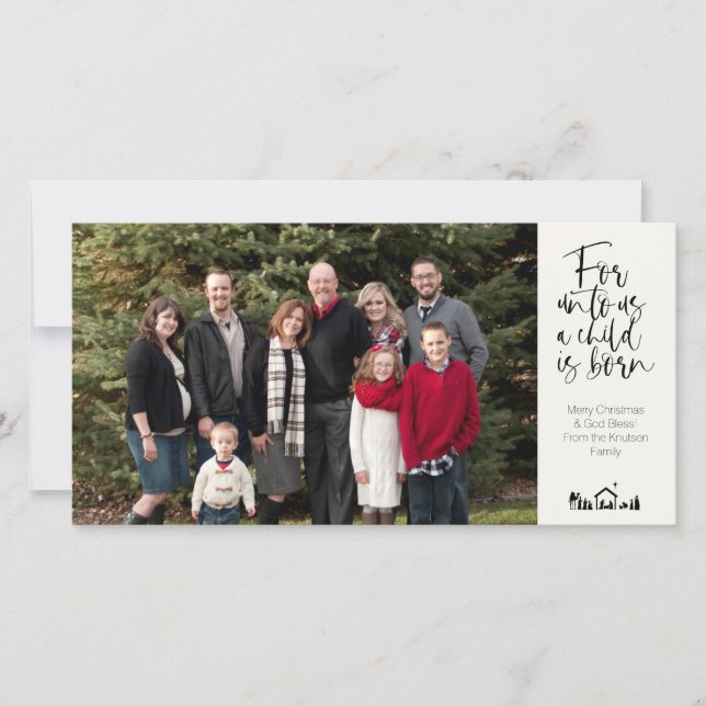 Religiösa 4 Photo jul Card KJV Verse Meddelande (Framsida)