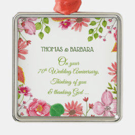 Religiösa 70:e årsdagen för Bröllop Julgransprydnad Metall