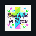 RELIGIÖSA 70:E BIRTHDAY KOR DESIGN PAPPERSSERVETT<br><div class="desc">Denna 70-åring lovordar Gud varje dag i hennes kristna liv. Den här trosfyllda kvinnan har varit älskad av Jesus i 70 år. Njut av denna meningsfulla regnbåge i kor och fjäril på 70:e födelsedag på Tees, Apparel och Gifts som tote bags, party favors, smycken, mugg med mera. Din glädje fylld...</div>