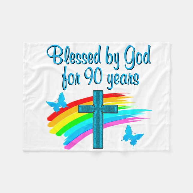 RELIGIÖSA 90 ÅR GAMLA FLEECEFILT (Framsidan (Horisontell))