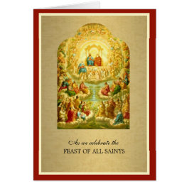 RELIGIÖSA ALLA SAINSAINS VINTAGE PRAYER DAY HÄLSNINGSKORT
