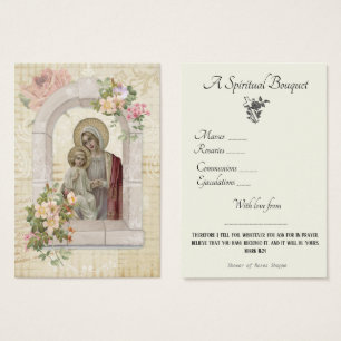 Religiösa Andlig Bouquet Prayer Heliga Card Visitkort