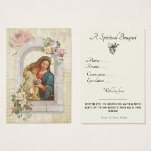 Religiösa Andlig Bouquet Prayer Heliga Card Visitkort