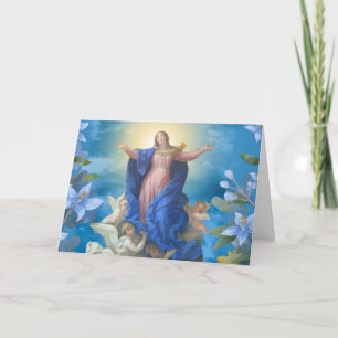Religiösa Antag av skript på Mary Änglar Kort