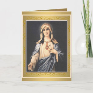 Religiösa av bläck Virgin Mary Immaculate Heart Kort