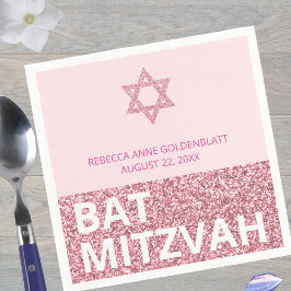 Religiösa av Glam Rosa Chic Elegant Bat mitzvah Pappersservett