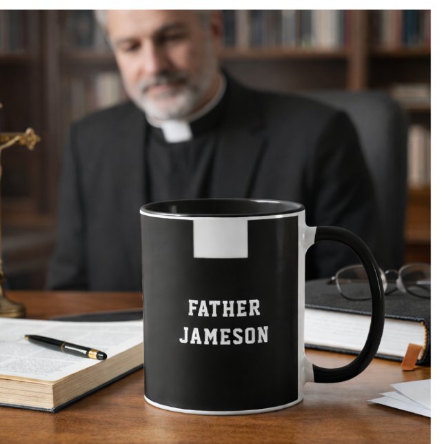 Religiösa av katolska prästprästen Black Clergy Co Mugg (Skapare uppladdad)