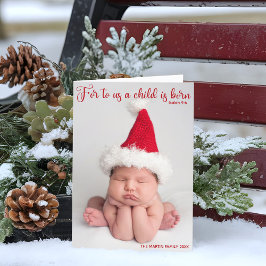 Religiösa Baby fotojulbibeln Verse Foldad Helgkort