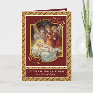 Religiösa Baby Jesus jul Änglar Bishop Helgkort