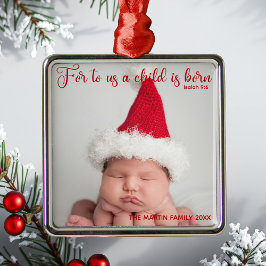 Religiösa Baby Photo Bible Verse Cute Jul Julgransprydnad Metall