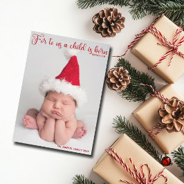 Religiösa Baby Photo Jul Bible Verse Red Julkort