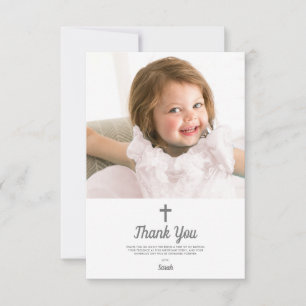 Religiösa Baptism Christening Rosa Girl Photo Tack Kort