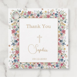 Religiösa Baptism Christening Tack Blommigt Gåvor Etiketter