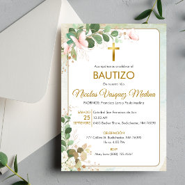 Religiösa Baptism i Löv Bautizo Grönt Inbjudningar