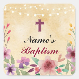 Religiösa Baptism Namn Stickers Heliga Kor Etikett