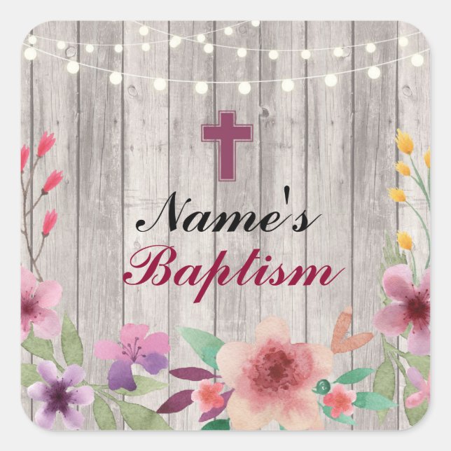 Religiösa Baptism Namn Stickers Heliga Kor Etikett (Framsida)