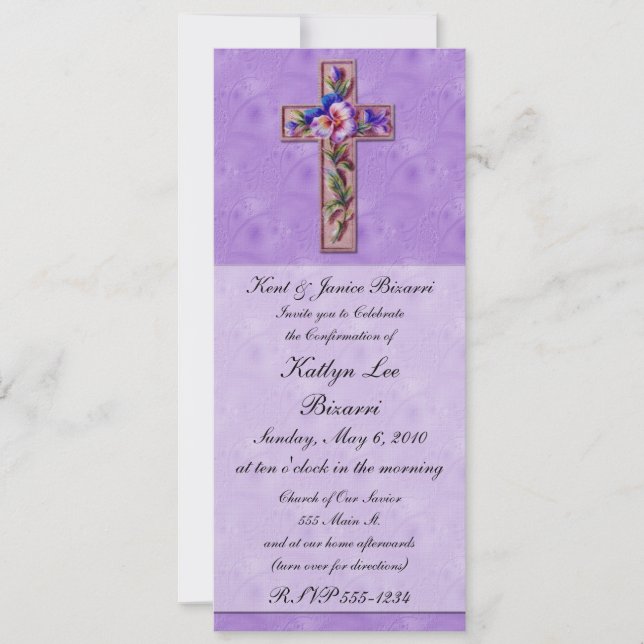 Religiösa, baptism, tillkännagivande om bekräftels (Framsida)