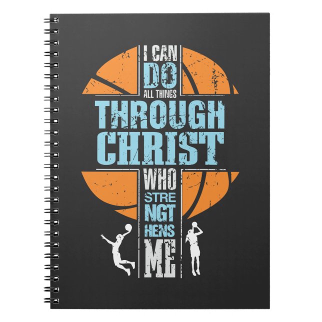 Religiösa Basketball Player Philippians 4:13 Chris Anteckningsbok (Framsidan)