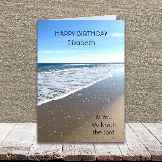 Religiösa Beach Birthday Card Kort (Skapare uppladdad)