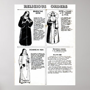 Religiösa Beställningar Benediktine Nuns Poster