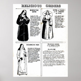 Religiösa Beställningar Benediktine Nuns Poster