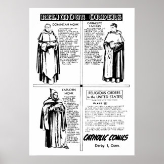 Religiösa Beställningar Dominikanska Munk Poster