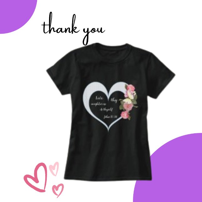 Religiösa, bibelverse, Rosa Cluster Scrapbook T Shirt (Skapare uppladdad)