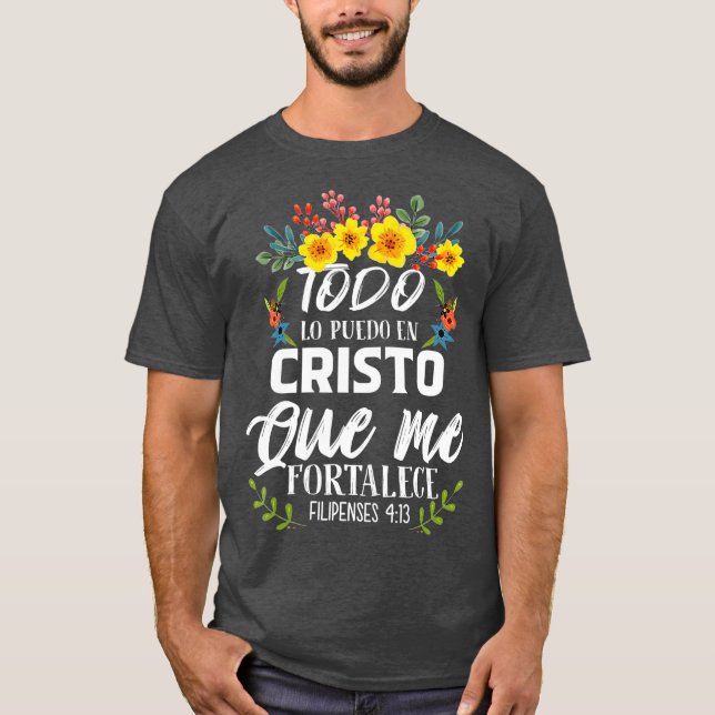 Religiösa Bible för kristna spanska presenter T Shirt (Framsida)