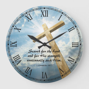 Religiösa Bible Quote Verse Personalizable Clock Stor Klocka