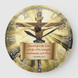 Religiösa Bible Quote Verse Personalizable Clock Stor Klocka