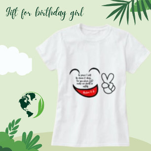 Religiösa Bible Verse och Cute Emoji Ansikte Women T Shirt