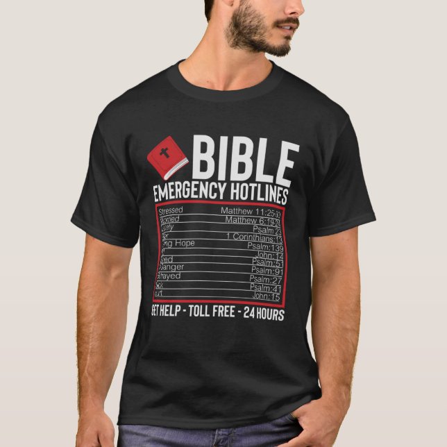 Religiösa Bibliska hotlines T Shirt (Framsida)