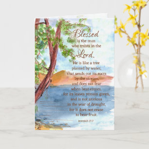 Religiösa Birthday Bible Scripture Jeremiah 17 7 Kort