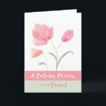 Religiösa Birthday for Friend Bluting Rosa Flower Kort<br><div class="desc">Önska en kär vän välsignelse på hennes speciella dag med det här kortet. Det inre budskapet till önskemål om Guds kärlek och speciell glädje på hennes speciella dag. Välkomna till grattis på födelsedagen när den dagen kommer.</div>