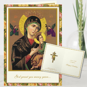 Religiösa Birthday Orthodox Byzantine Virgin Mary Kort