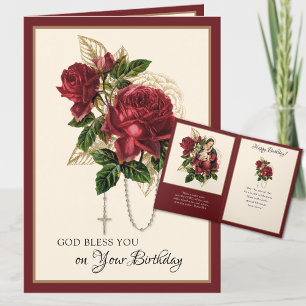 Religiösa Birthday Virgin Mary Rosary Card Kort