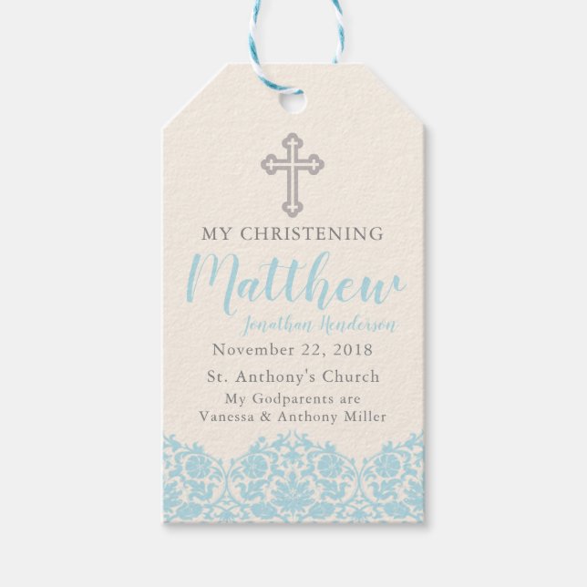 Religiösa blå Märkre Presentetikett (Framsidan)