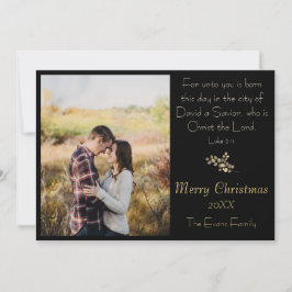 Religiösa Black Guld Modern julfoto Julkort