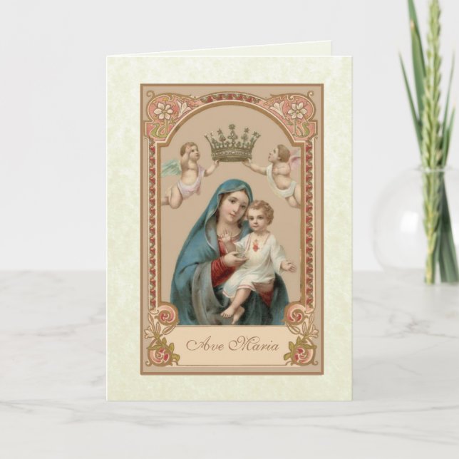 Religiösa Blad Mor Mary Baby Jesus Kort (Framsida)