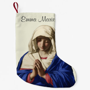 Religiösa Blad Virgin Mary Catholic Prayer Liten Julstrumpa