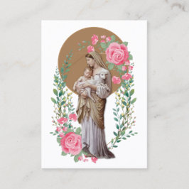 Religiösa Bled Virgin Mary Jesus Lamb Ro Visitkort
