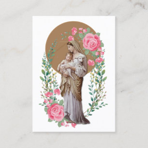 Religiösa Bled Virgin Mary Jesus Lamb Ro Visitkort