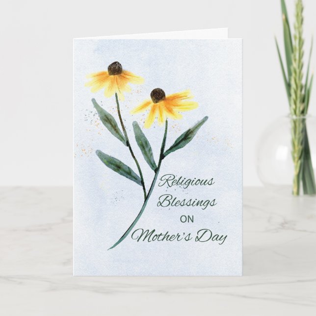 Religiösa Blesser på Mors dag 2 Cone Flower Kort (Framsida)