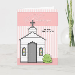 Religiösa Blessings-chapel för födelsedagar i Rosa Kort