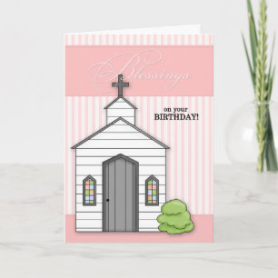 Religiösa Blessings-chapel för födelsedagar i Rosa Kort