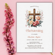 Religiösa Blommigt Catholique Kor Girl Christening