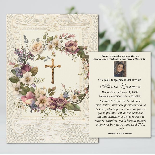 Religiösa Blommigt Crucifix  Utandning Visitkort (Skapare uppladdad)